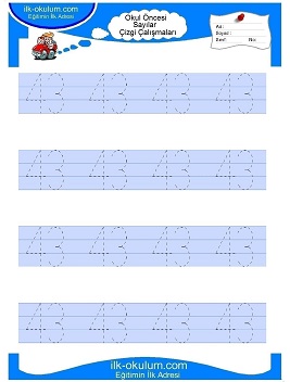 Çocuklar İçin Çizgi Çalışma Sayfaları 